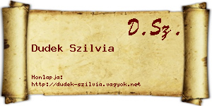 Dudek Szilvia névjegykártya
